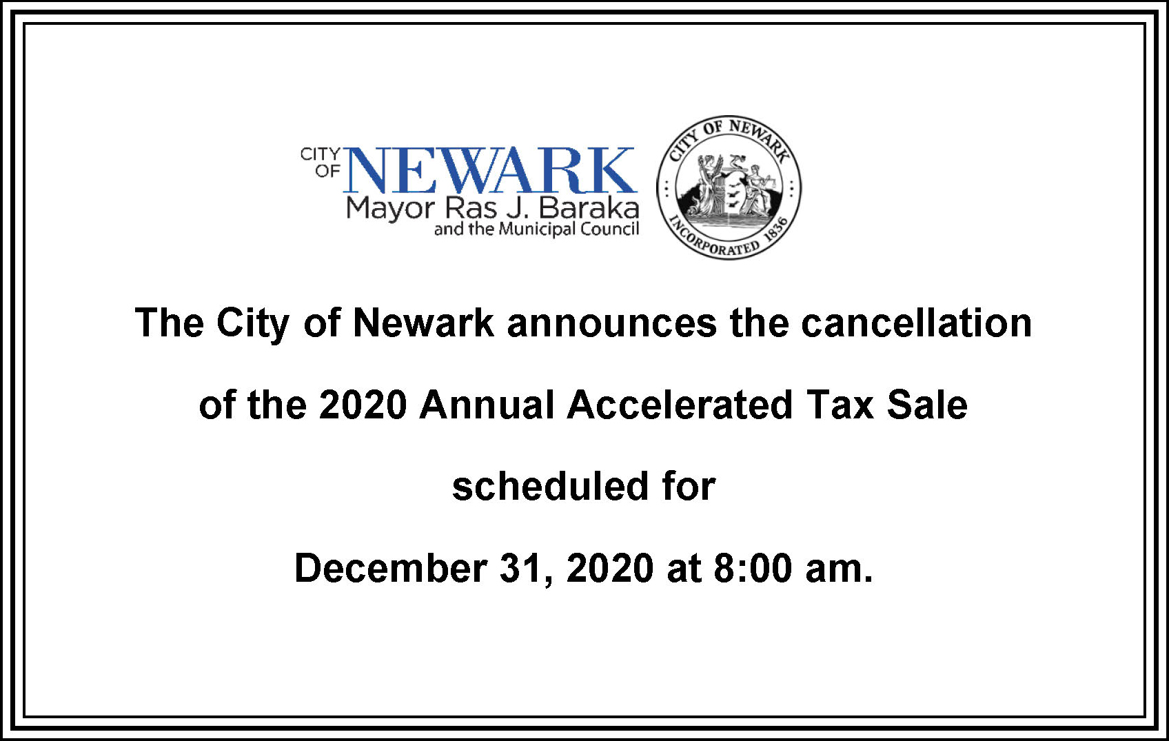 News City of Newark Announces Cancellation of 2020 Annual Accelerated